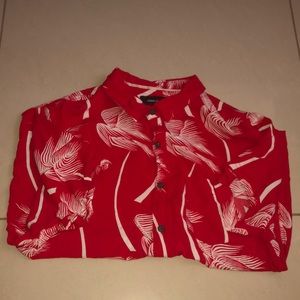 Adam Levine Palm shirt Red/White